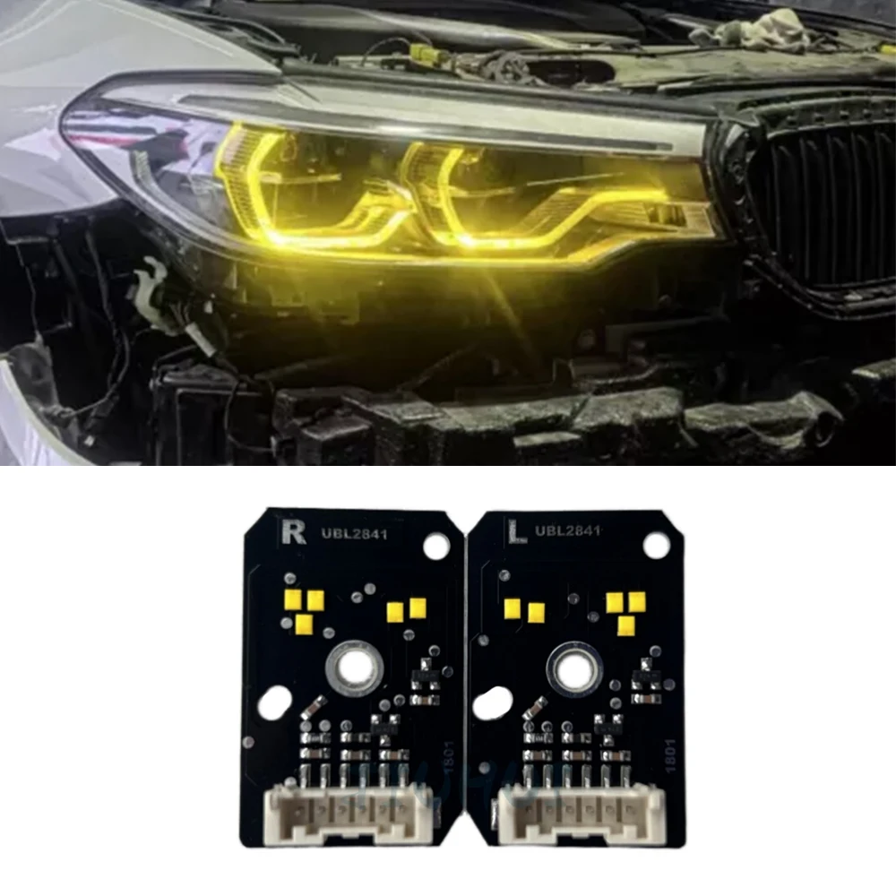 Yellow Lightsource Angel Eyes DRL Chips For 2018-2020 BMW G30 G38 F90 M5 G31 G32 GT Adaptive LED Headlight Daytime Running Light