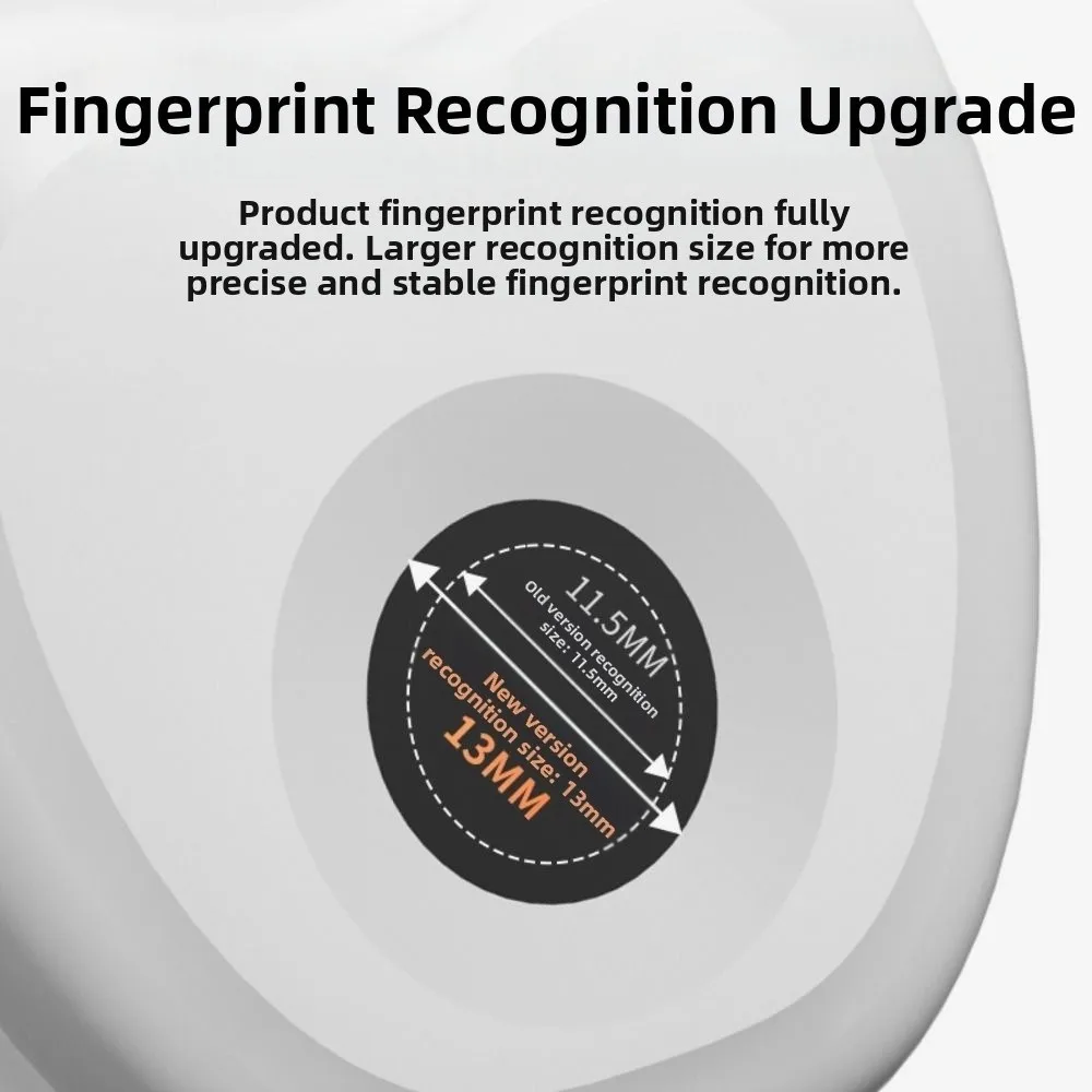 High Strength ABS Fingerprint Padlock Portable with Electronic Key Intelligent Luggage Lock Security Fast Recognition gallery 1