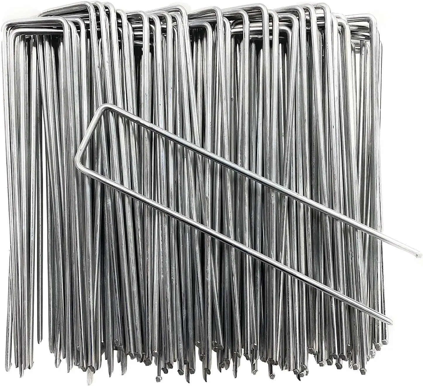 

6 Inch U-Type Garden Stakes, Heavy Duty Galvanized Landscape Staples for Artificial Grass, Weed Barrier, Fencing, Outdoor Cords & Tents