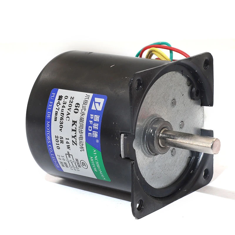 60Ktyz  220v 110V  14W Ac Permanente Magneet Synchrone MotorGear Motor   Eccentric shaft 7mm Snelheid Grote  Motor  CW CCW