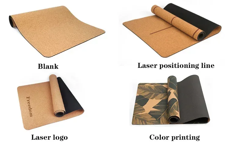 Environment Friendly Cork Nature Rubber Yoga Mat Cork Fitness Mat Fitness Set Suitable for Fitness