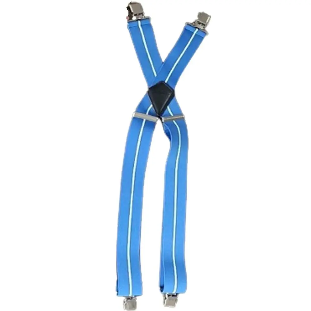 

Fashion Widen Men Suspenders X-Back Adjustable Trouser Braces Heavy Duty 4 Strong Clips Suspenders Straps Party