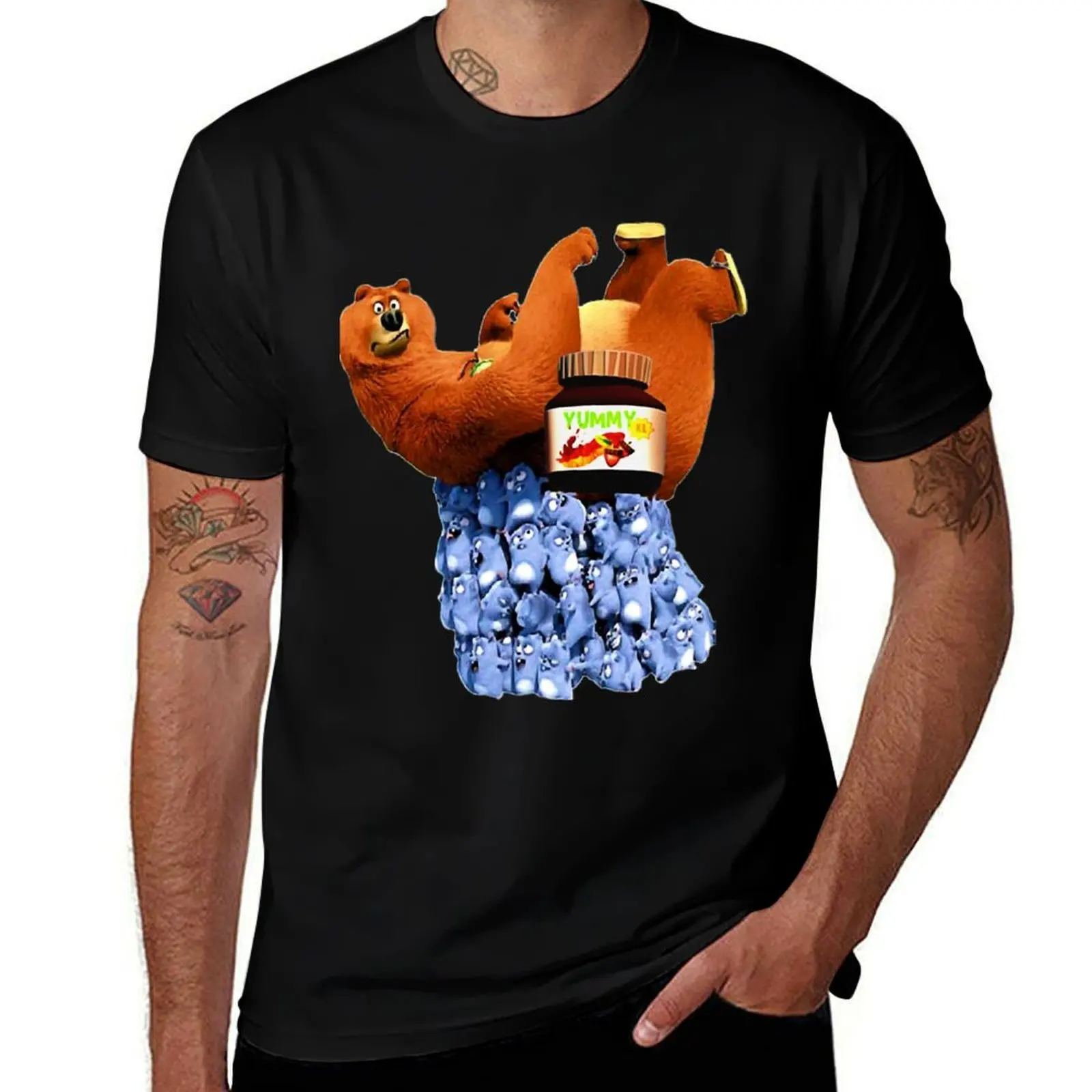 Grizzy And Lemmings yummy chocolate T-Shirt Athletic Quick Dry for Men T-Shirt