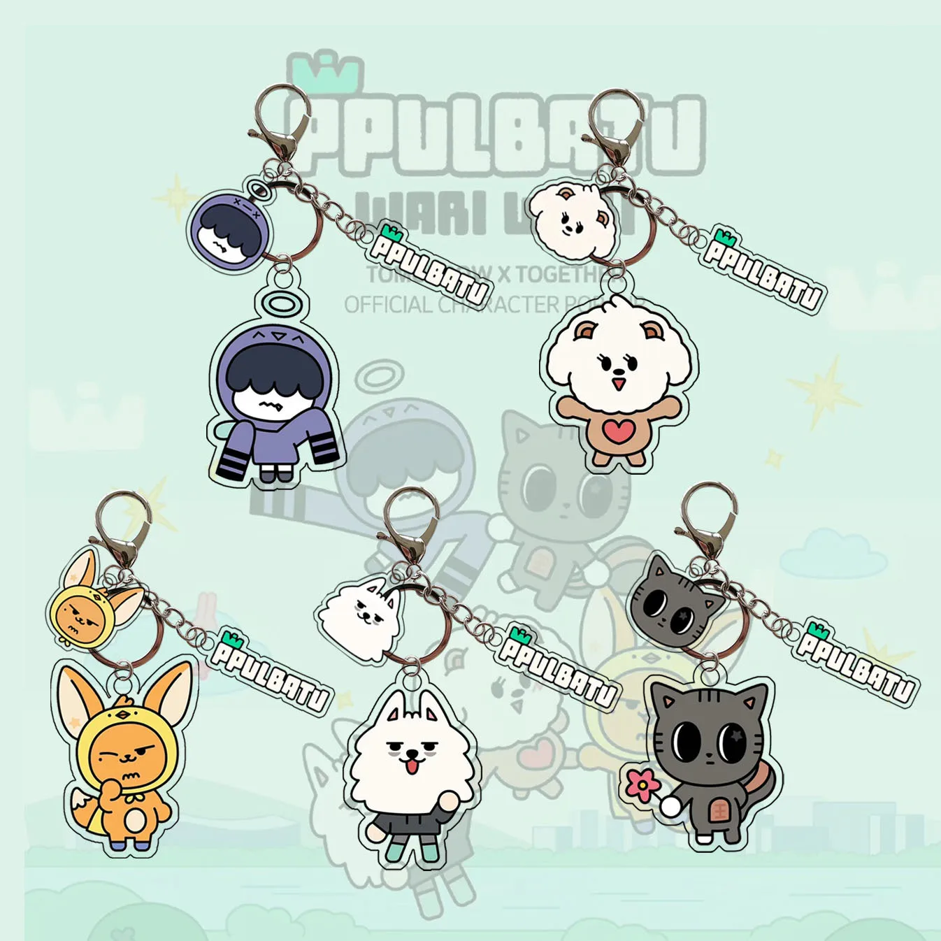 KPOP Popular Star Acrylic Doll Keychain PPULBATU Doll Bag Accessories SooBin YeonJun TaeHyun BeomGyu Hyuning Kai Fans Collection