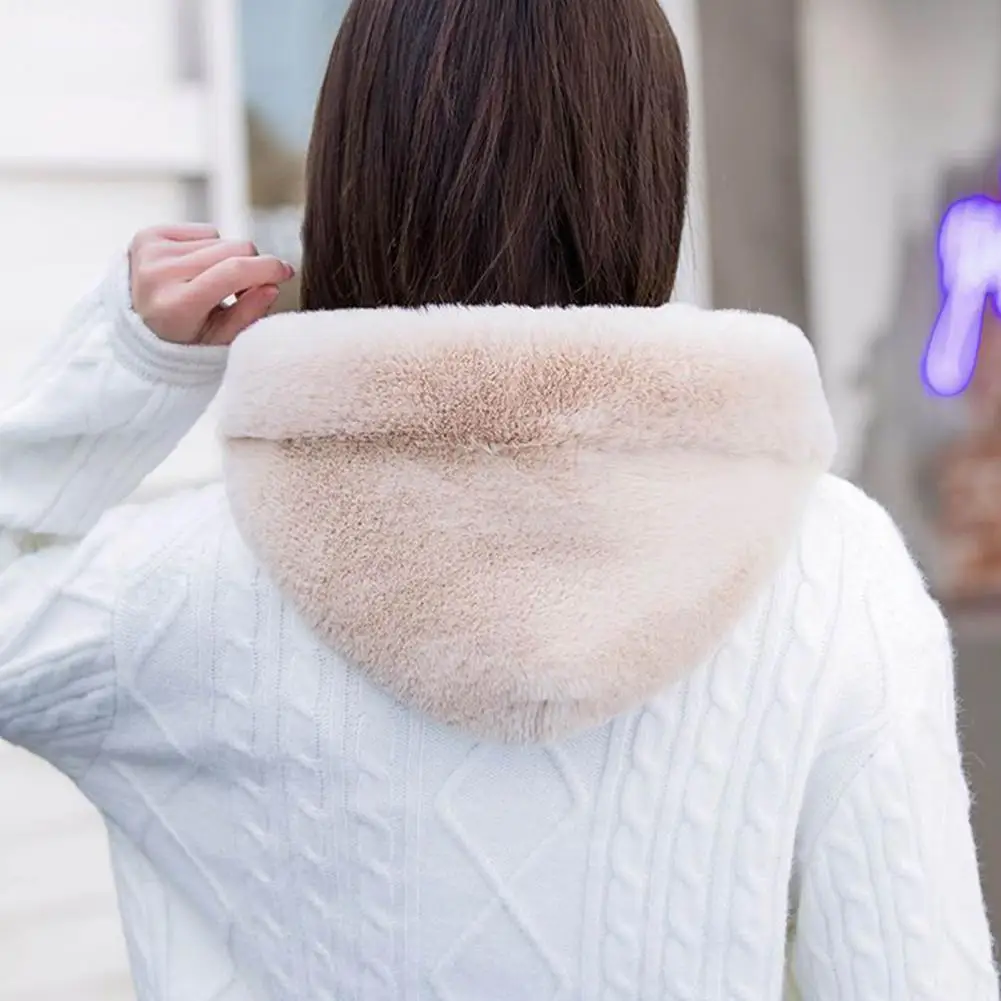 

Thick Plush Scarf Hat Women's Winter Plush Scarf Hat with Fluffy Fur Earmuffs Windproof Ski Headgear for Outdoor Activities