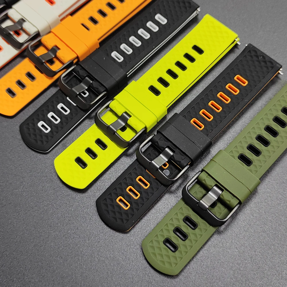 ل TicWatch Pro 3 GPS/LTE حزام ساعة 22 مللي متر Correa سيليكون الفرقة ل TicWatch Pro 3 Ultra E2 S2 Pro X GTW 2021 حزام الساعات سوار