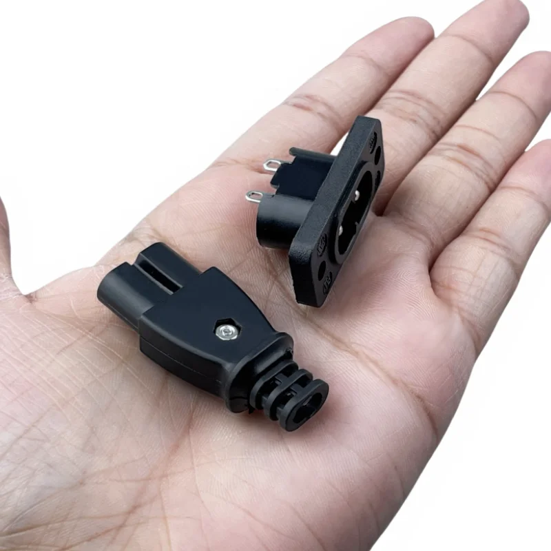 1Pcs C8 male power socket C7 female plug power outlet embedded electric connector connector 35mm*15mm AC 2.5A 5A 250v