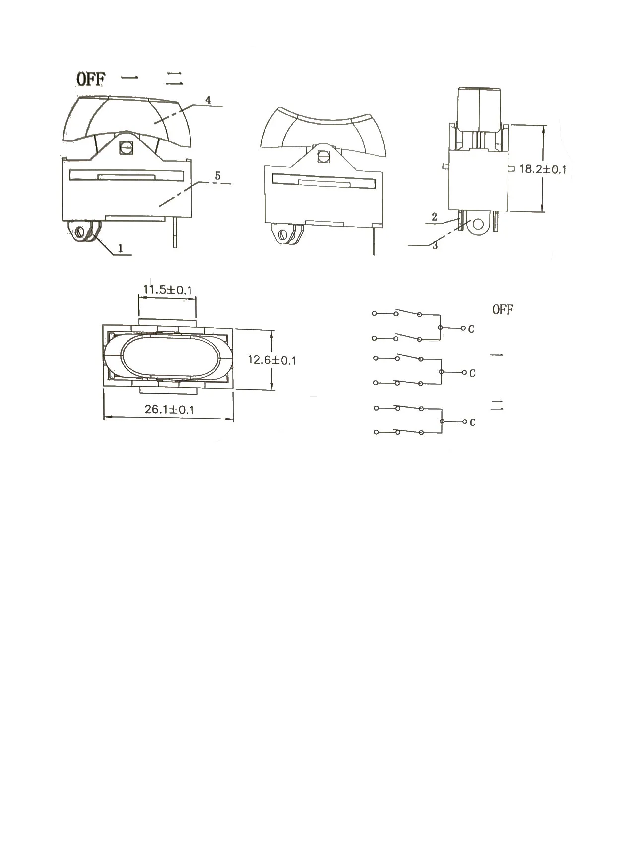 Saklar Rocker Saklar Pengering Rambut Saklar Rocker 3 Posisi ON OFF Rocker Saklar Perahu 20A125VAC 10A250VAC sakelar Pengering Rambut
