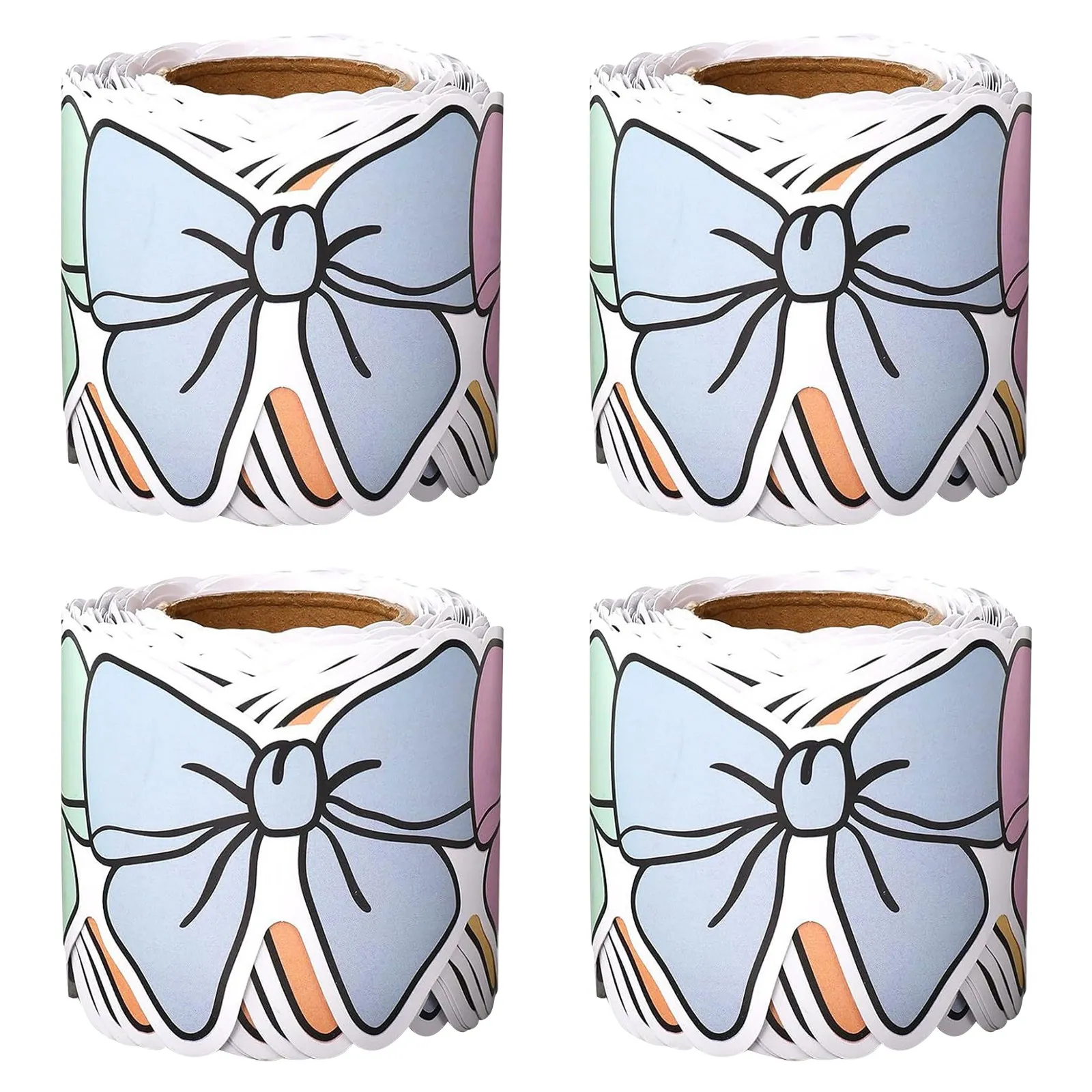 Blackboard Border Trim 4 Rolls Pastel Bow Tie Self Adhesive Bulletin Board Classroom Wall Decor Stickers