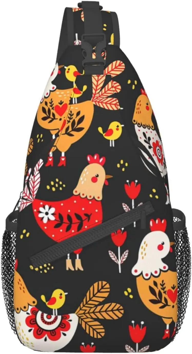 

Cute Rooster Chickens Stylish Oblique Chest Pack, Leisure Backpack, Small Satchel, For Travel, Work, Daily Travel