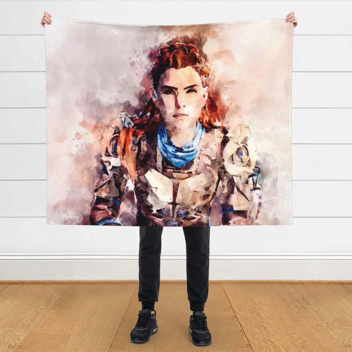 

Aloy Watercolor painting Throw Blanket Polar Large manga Blankets