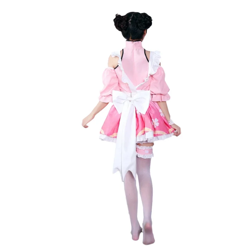 Brdwn 아레나 오브 밸러 게임 걸스 샤오 차오 키노모토 코스프레 의상, 사쿠라 로리타 앞치마, 메이드 원피스