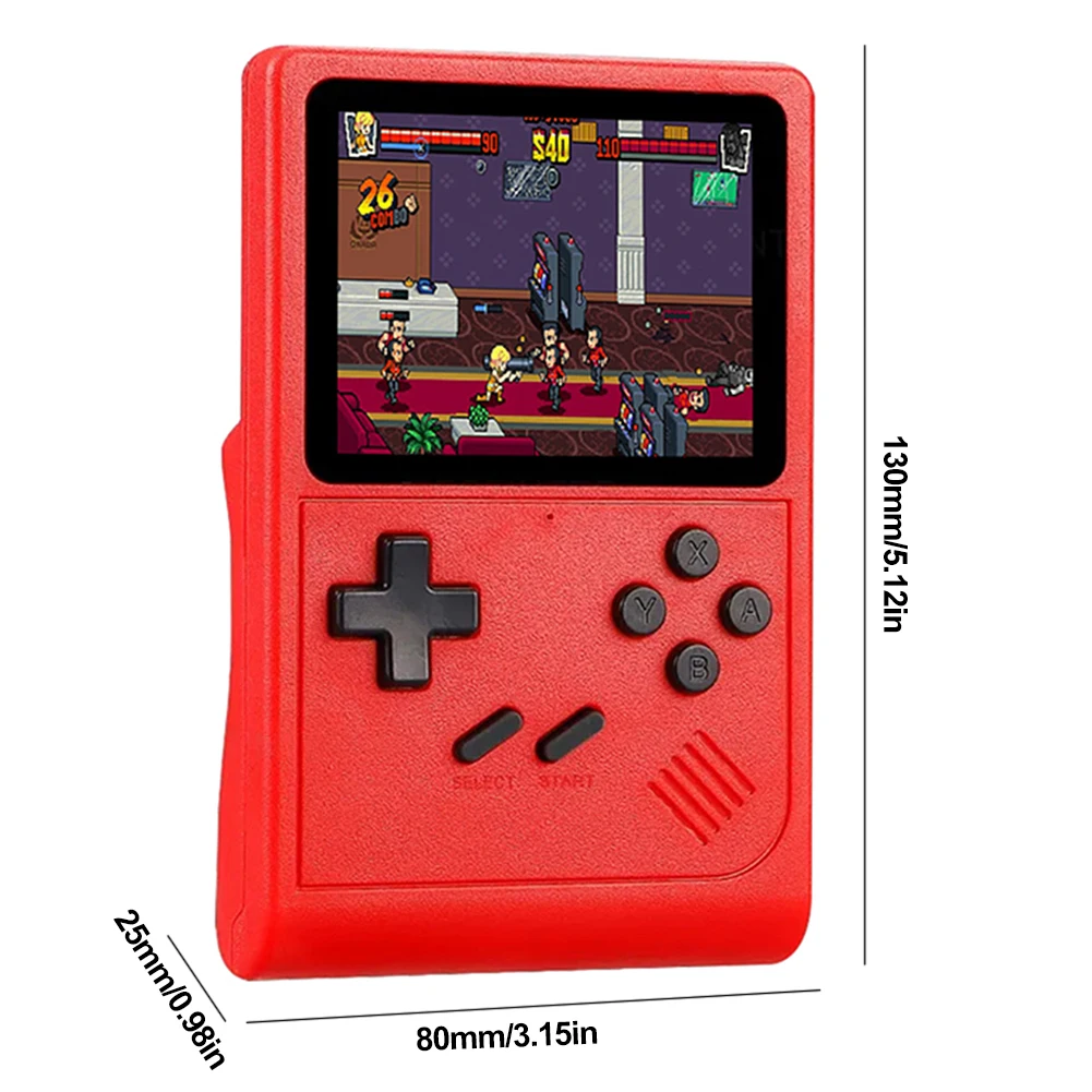 وحدة تحكم ألعاب محمولة GB300 مدمجة بشاشة 8G 3.0 بوصة مشغل ألعاب فيديو كلاسيكي 6000+ ألعاب مخرج AV 800 مللي أمبير في الساعة للأطفال والكبار #6