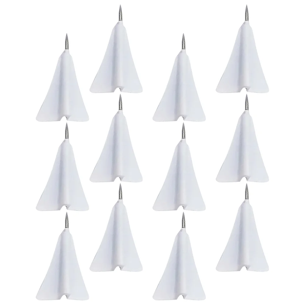 12 Pcs Paper Airplane Aircraft Pushpin Tacks National Flag Pins Abs Steel Daily Use Thumbtacks