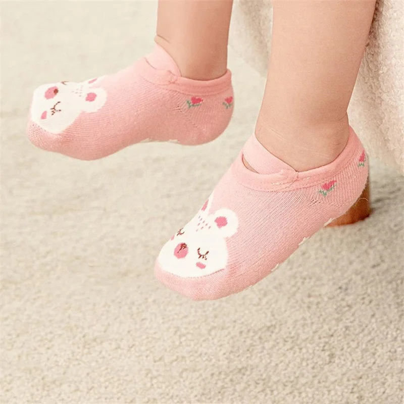 

Spring Newborn Socks Kids Anti Slip Floor Socks With Rubber Soles Autumn Baby Boy Girl Cartoon Printed Comfortable Socks 0-3Yrs