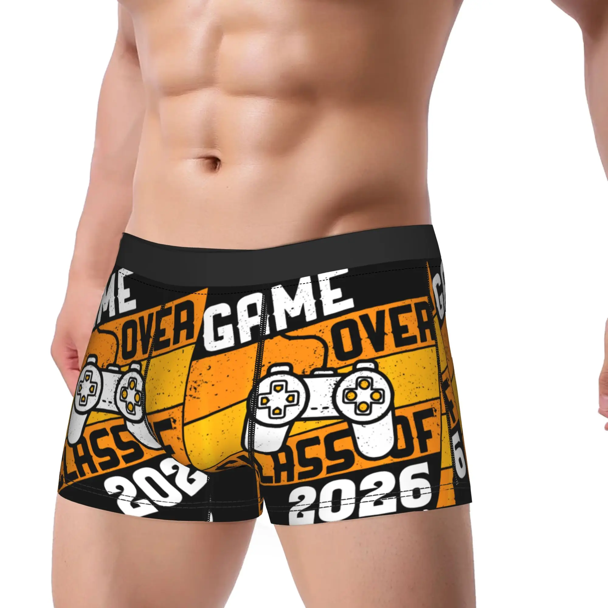 Funny Graduation Video Gamer Game Over  Class Of 2026 Underpants Homme Panties Male Underwear Print Shorts Boxer Briefs