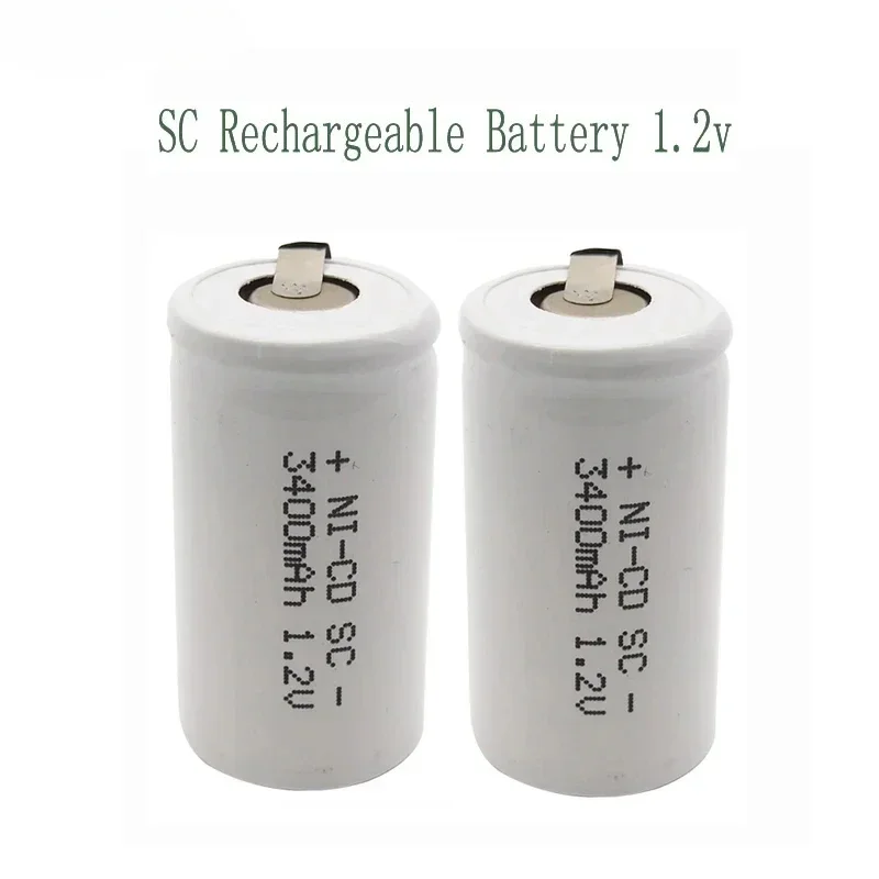 10-20pcs With Welding Tabs C Sub C Ni-cd Cell For Electric Drill Screwdriver 1.2V Rechargeable Battery 3400mah