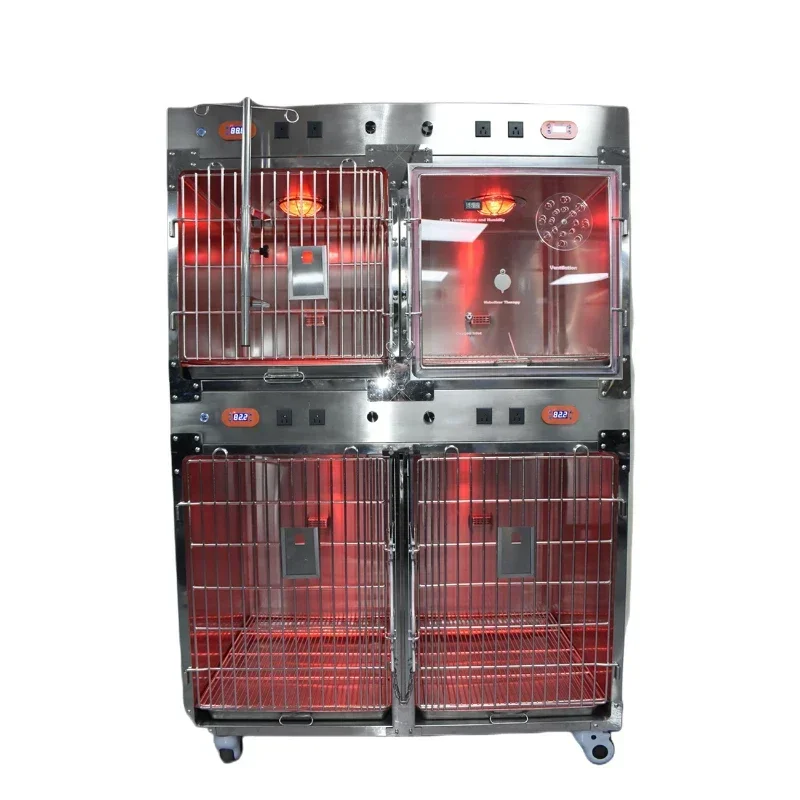 Made in China 2023 The New factory Outlet Cat Dog Oxygen Infrared Thermostatic Therapy Stainless Steel animal & veterinary cages