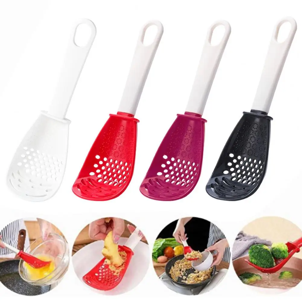 Cooking Spoon Silicone Spatula 6-in-1 Multifunctional Kitchen Cooking Spoon Slotted Spoon Silicone Spatula Colander for Draining