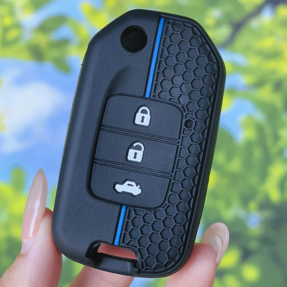 Honeycomb Texture Flip Key Protector Fit Honda Civic Accord City Odyssey CR‑V XR‑V HR‑V Vezel Jade Jazz Crider Remote Key