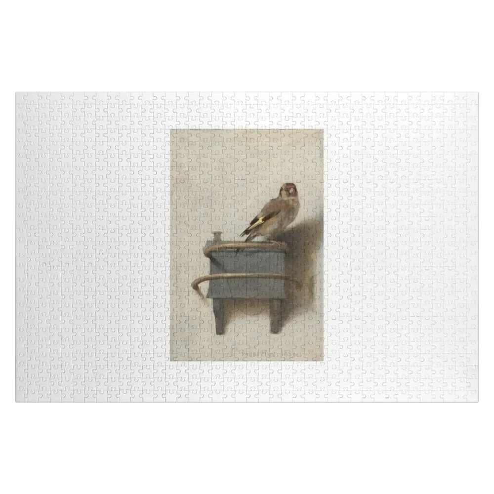 

The Goldfinch, by Carel Fabritius. Jigsaw Puzzle Personalized Photo Gift For Children Name Wooden Toy Puzzle