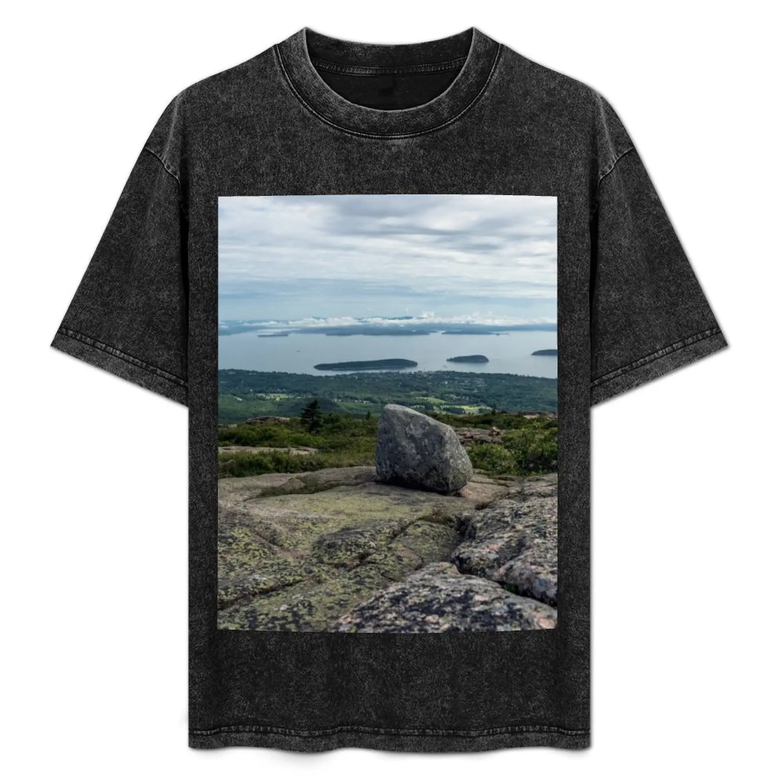 

travel mountain ocean water nature wall tapestry Acadia National Park Maine 3 T-Shirt Long Lasting Casual T-Shirt