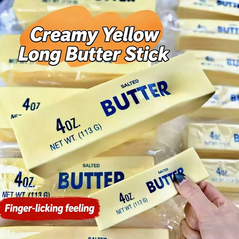 Slow Rising Butter Stick Squeeze Toy Realistic Food Simulation Stress Relief Toy Soft Squishy Fidget Toy for Anxiety Home Decor image 5