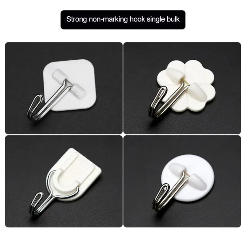 1/2/3PCS Adhesive Hook Not Damaging The Wall Smooth Adhesion White Cartoon Strong Sticky Furniture Supplies Wall Hooks