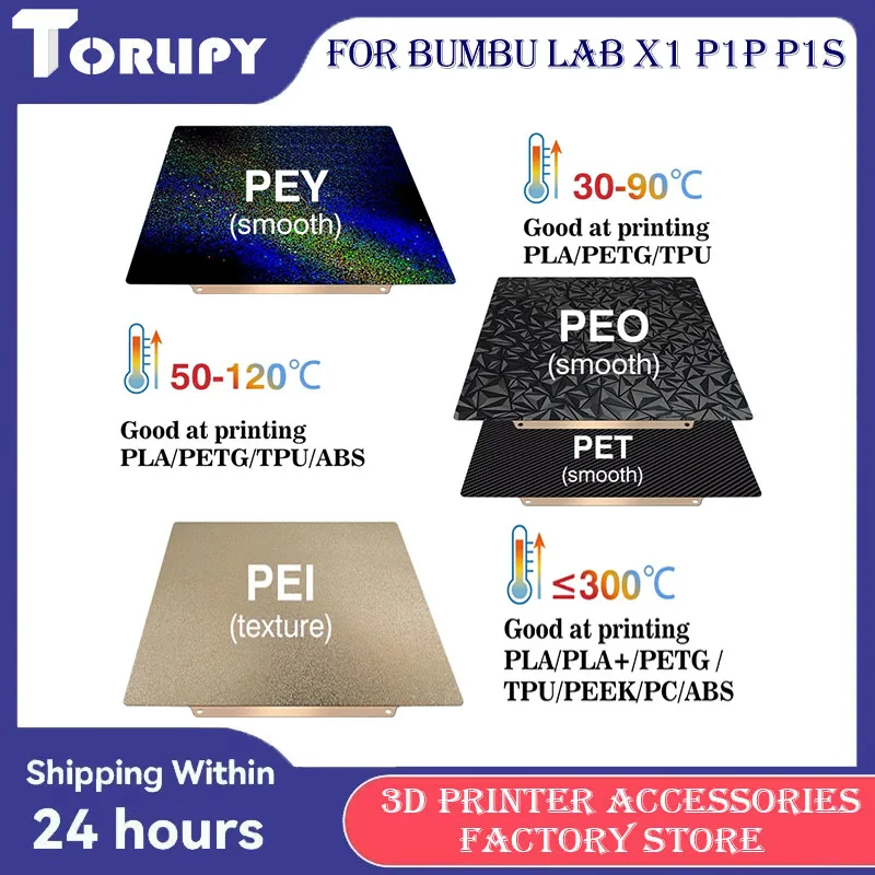 

For Bambu Lab PEY Sheet Galaxy Smooth PEY Textured PEI Spring Steel Double Side PEI Sheet for Bambu lab P1P PEY Build Plate X1C