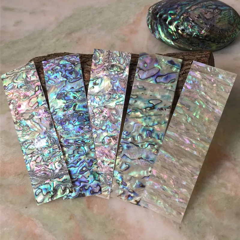 2PCS 14x4cm Thickness0.2mm Natural Abalone Shell Sheet DIY Musical Instrument Accessories Crafts Decoration Materials