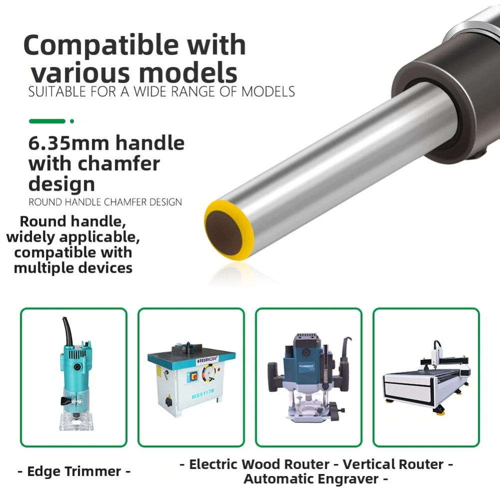 For Floor Splicing 3-flute Router Bit Contour Cutting Tool For Wood Smooth Cutting Edges Stable Contour Guidance