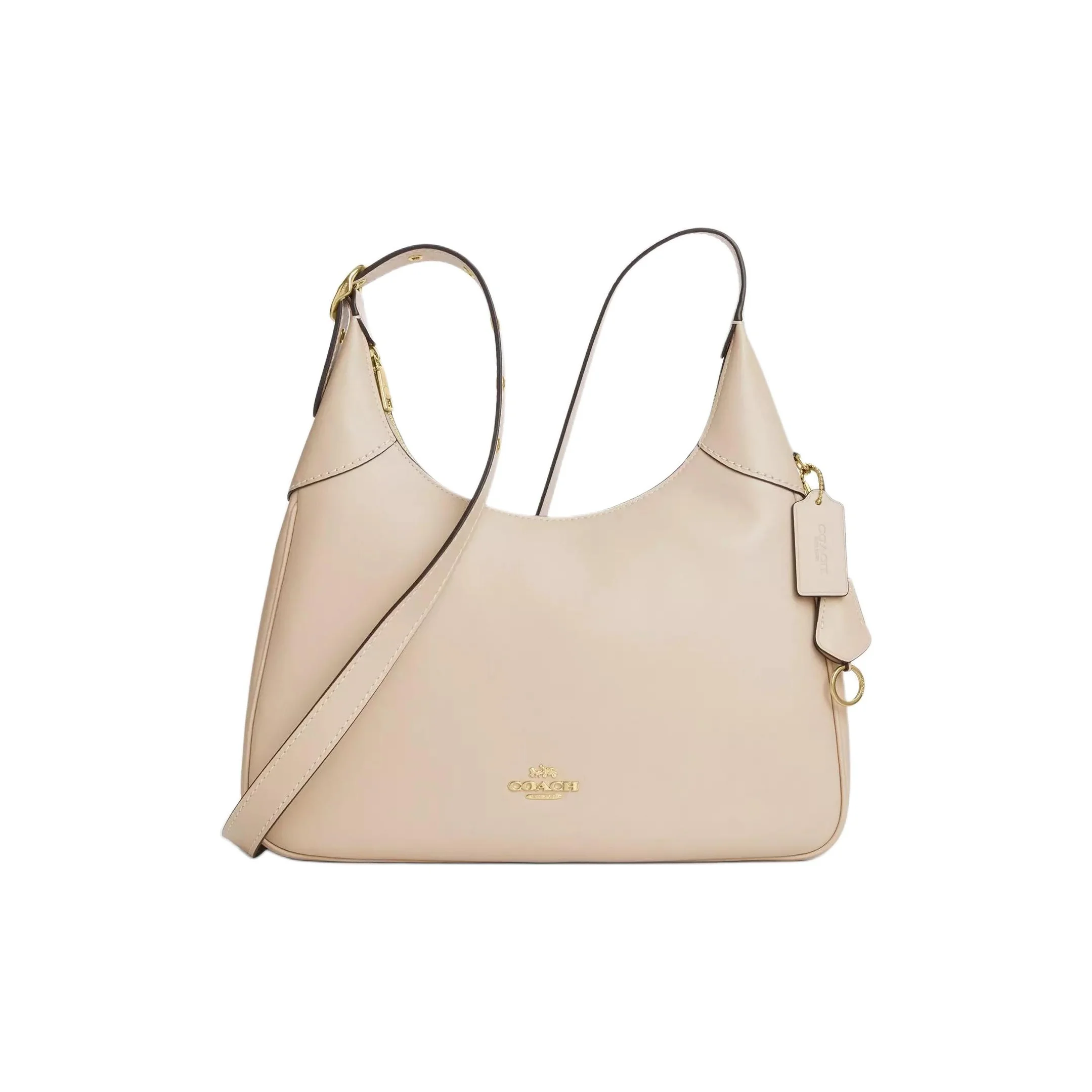 COACH Ella Leather Shoulder Bag Large Women's Oat CCE48-IMOAT
