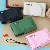 Silicone Camera Bag Suitable for Canon PowerShot SX730 SX740 SX740HS Protective Case Soft Shell Shockproof Scratch-Resistant