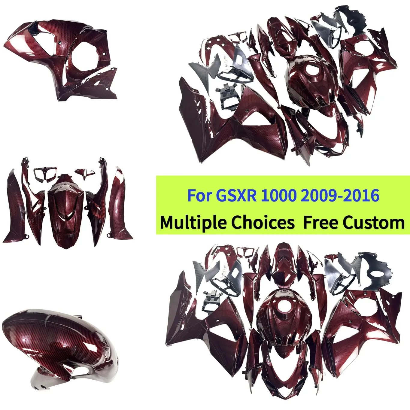 GSXR1000 2009-2016 Aftermarket Modified Accessories Fairing Kit GSXR-1000 09-16 K9 Sportbike Carbon Fiber Bodywork Panel