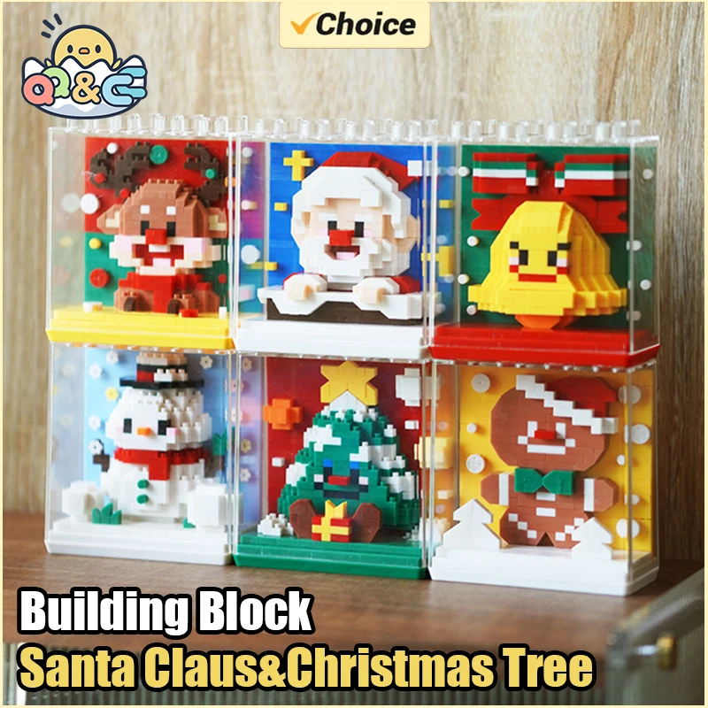 

Santa Claus Christmas Tree Building Blocks Snowmen Puzzle DIY Assembling Home Decor Brick Children's Toys for Kids XMAS Gifts