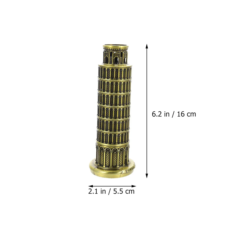 Pizza Ornament Leaning Tower of Pisa Model Alloy Crafts Home Decoration Building Decorative Architectural Travel