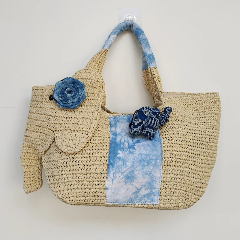 Elefantenförmige Schultertasche, Damen-Raffia-Strohtasche, Sommer-Strand-Urlaubstasche, Modische Chic-Tasche – Detail 10