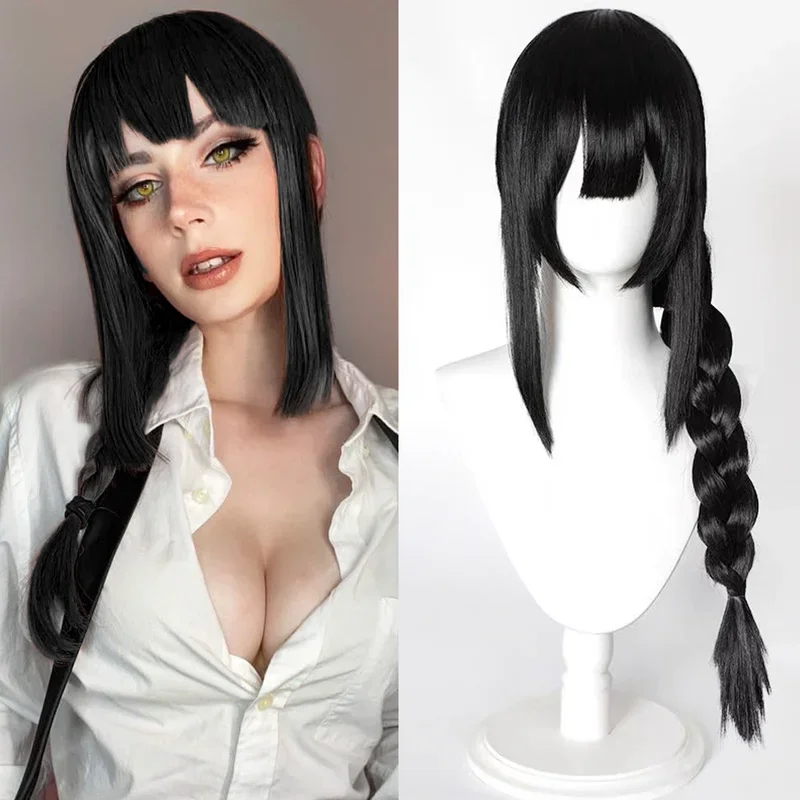 

FC6Black Braid Nayuta Synthetic Wig With Bangs Long Braid Wig CosplayHalloween Costume Wigs For Women@FC8！