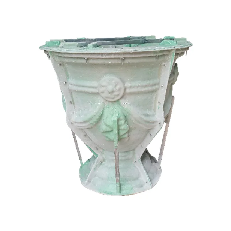 European bell-shaped imitation stone carving cement flower pot mold large green plant pot flower pot abrasive tool