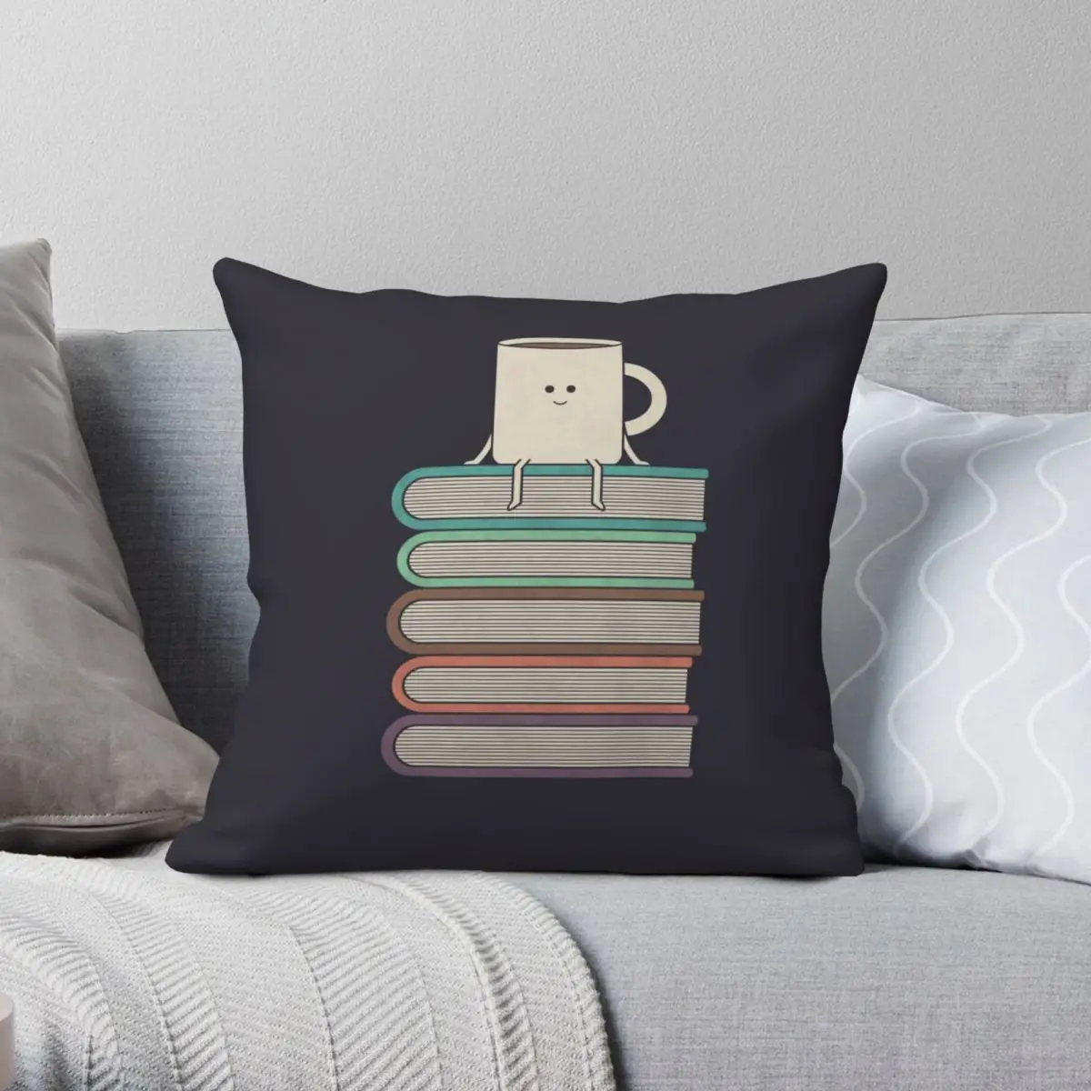 

Bookworm Book Nerd Square Pillowcase Polyester Linen Velvet Printed Zip Decor Throw Pillow Case Sofa Cushion Case Wholesale