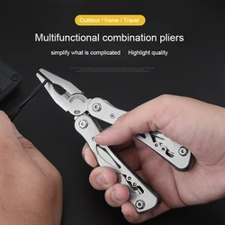 13 In 1 Multifunction Pliers 420 Stainless Steel Tool Folding Pliers Multitool Wire Stripper Bottle Opener Portable Pocket Plier