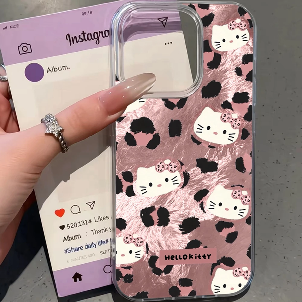 

Pink Kitty Leopard Girls Phone Case For Xiaomi Redmi 14C 13C Note 14 13 12 11 10 9 8 Pro 9A 9C A3 A2 A1 Women Funda Cover Coque