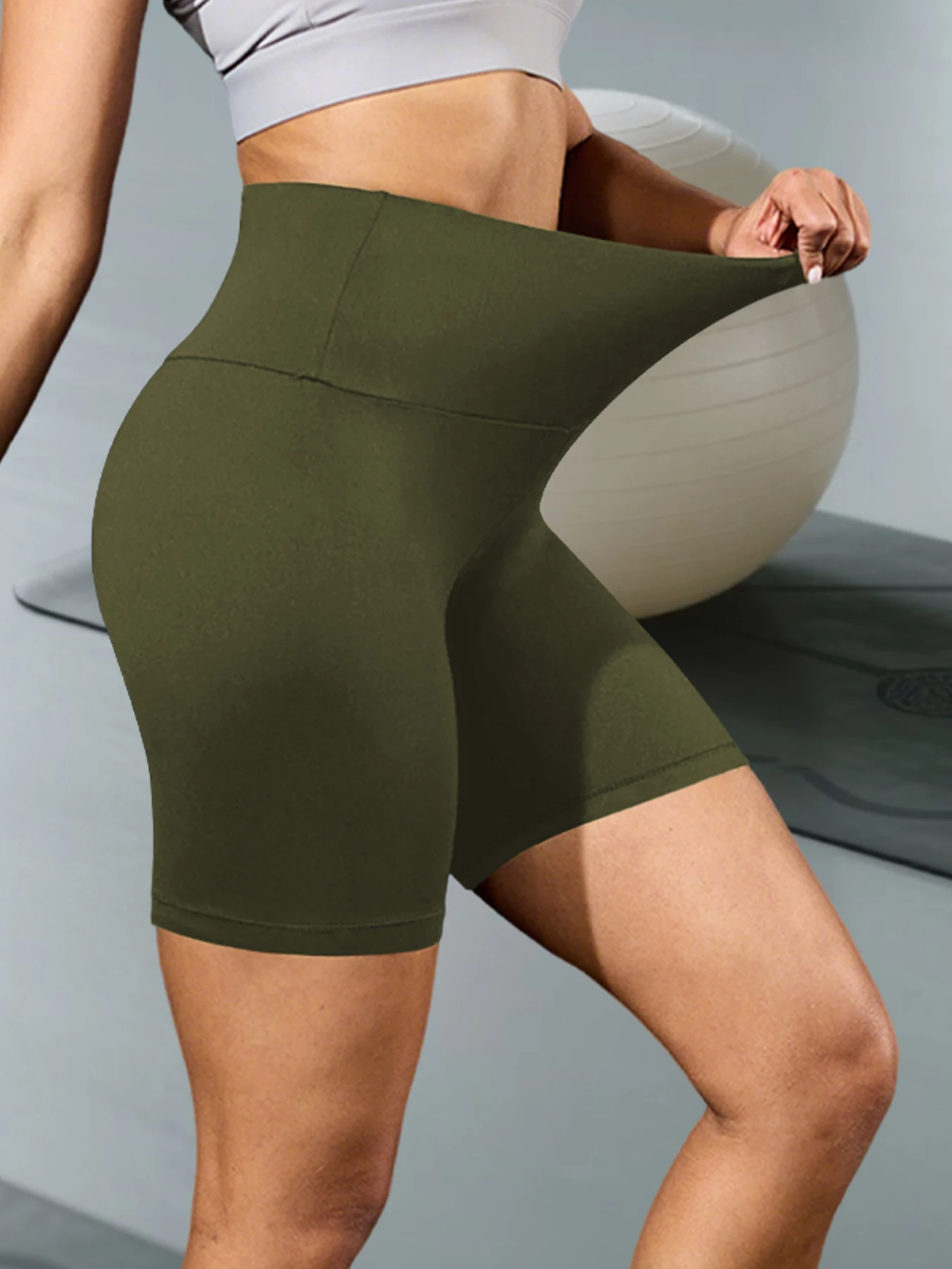 Women's High Waisted Biker Shorts Super Soft Tummy Control No See Through Workout Yoga Running Athletic Push Up Gym Fitness