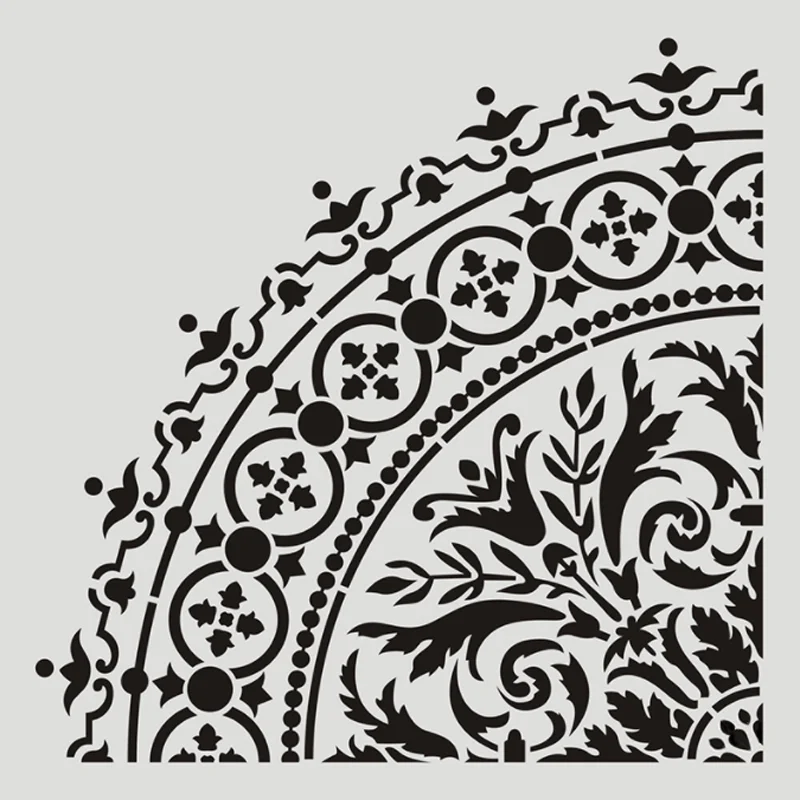 4pcs Kawaii Mandala Hollow Lace Ruler Stencil DIY Layering Scrapbooking Coloring Embossing Decoration Painting Templates 20*20cm image 4