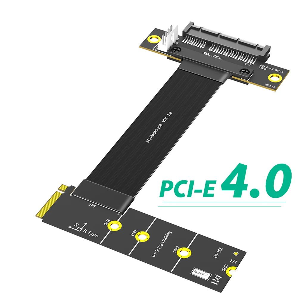 M.2-Taste M 4.0 auf PCI-e 4.0 4X 180 ° Adapterkarten-Riser-Verlängerungskabel für NVME 4.0 auf PCIE PCI Express 4X Extender – Detail 1