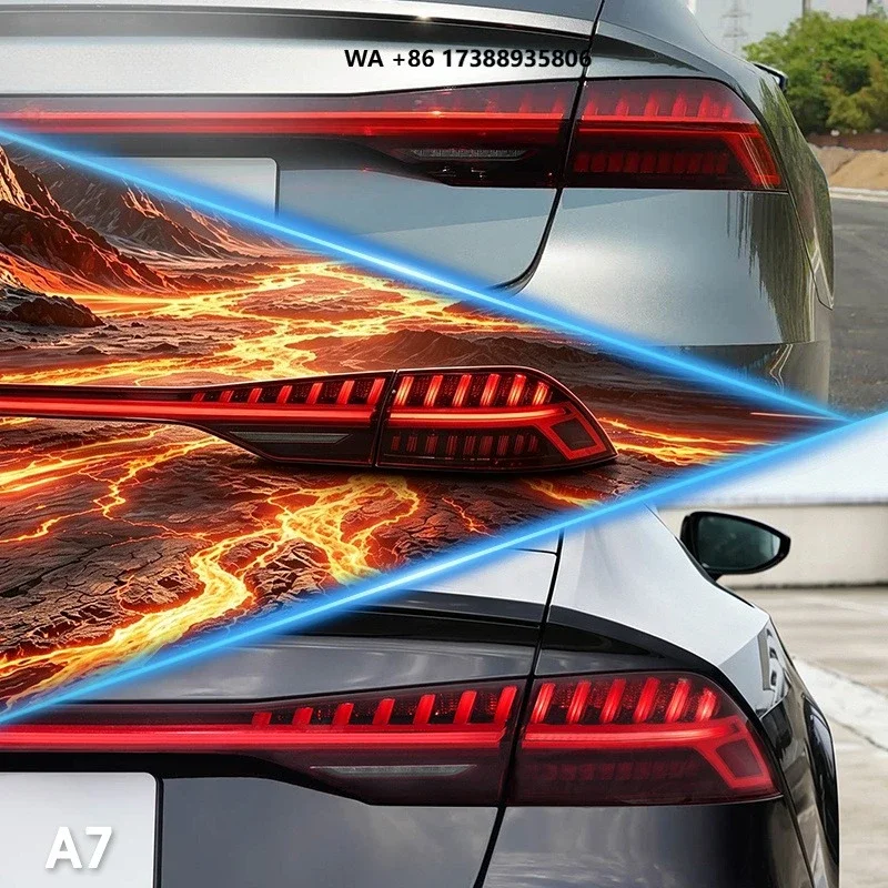 LS LED Red ABS Car Tail Light Assembly for Au-di A7 2019-2026 Full-width Taillights Increase Brightness