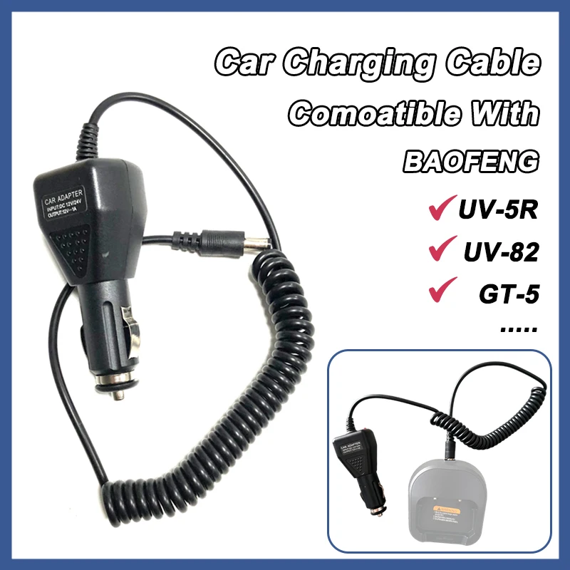 

Кабель-зарядка для автомобильного прикуривателя Baofeng UV-5R UV-82 UV-9R Plus, зарядная база для двухсторонней радиосвязи, аксессуары для рации, автомобильный адаптер