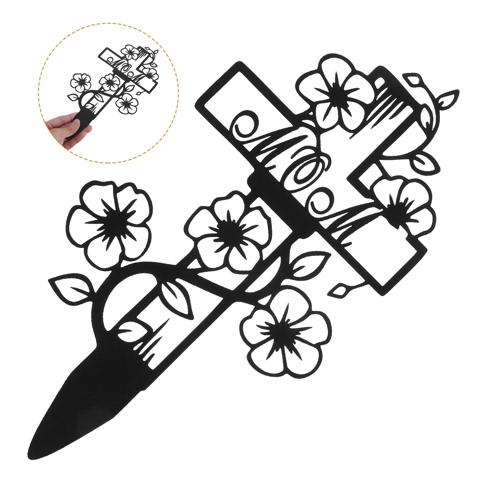 

1Set Intricate Hollow Out Memorial Stake Versatile Use Cemetery Grave Marker Sign Cemetery Decoration