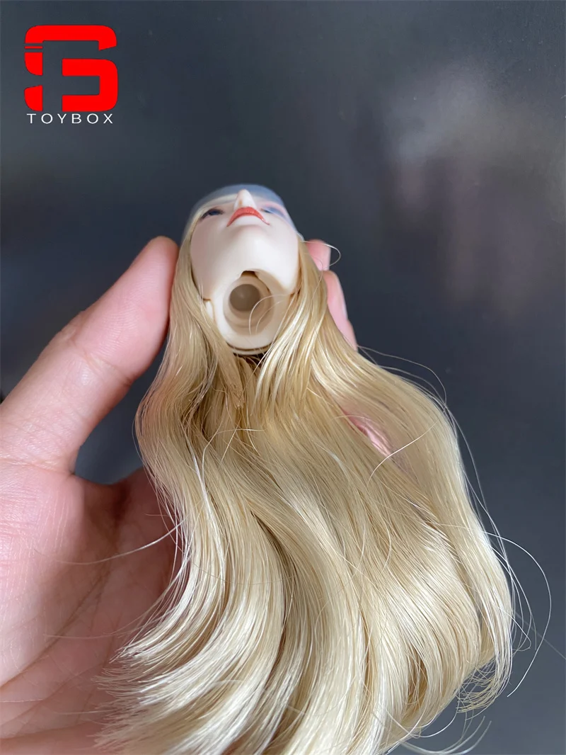 슈퍼 오리 SET043 1/6 엘프 헤드 스컬 프트 교체 가능한 귀 금발 머리 머리 조각 맞는 12 ''여성 액션 피규어 바디