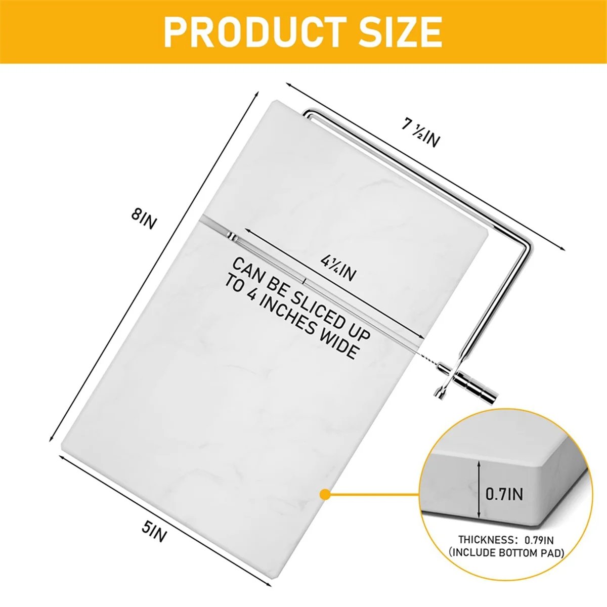 Cheese Slicer Cheese Cutter with 5 Replacement Cutting Wire Marble Board Cheese Slicer for Kitchen Tool